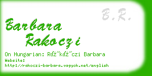 barbara rakoczi business card